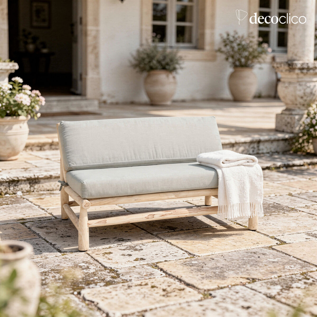 Banquette en bois de teck Pepper