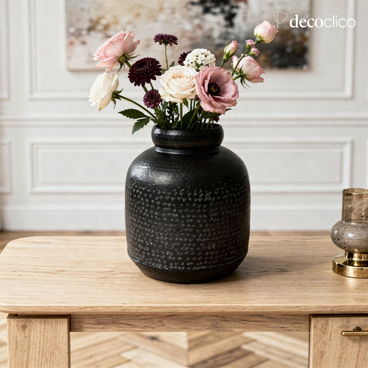 Bonbonne noire mate en aluminium H32 cm Jaya