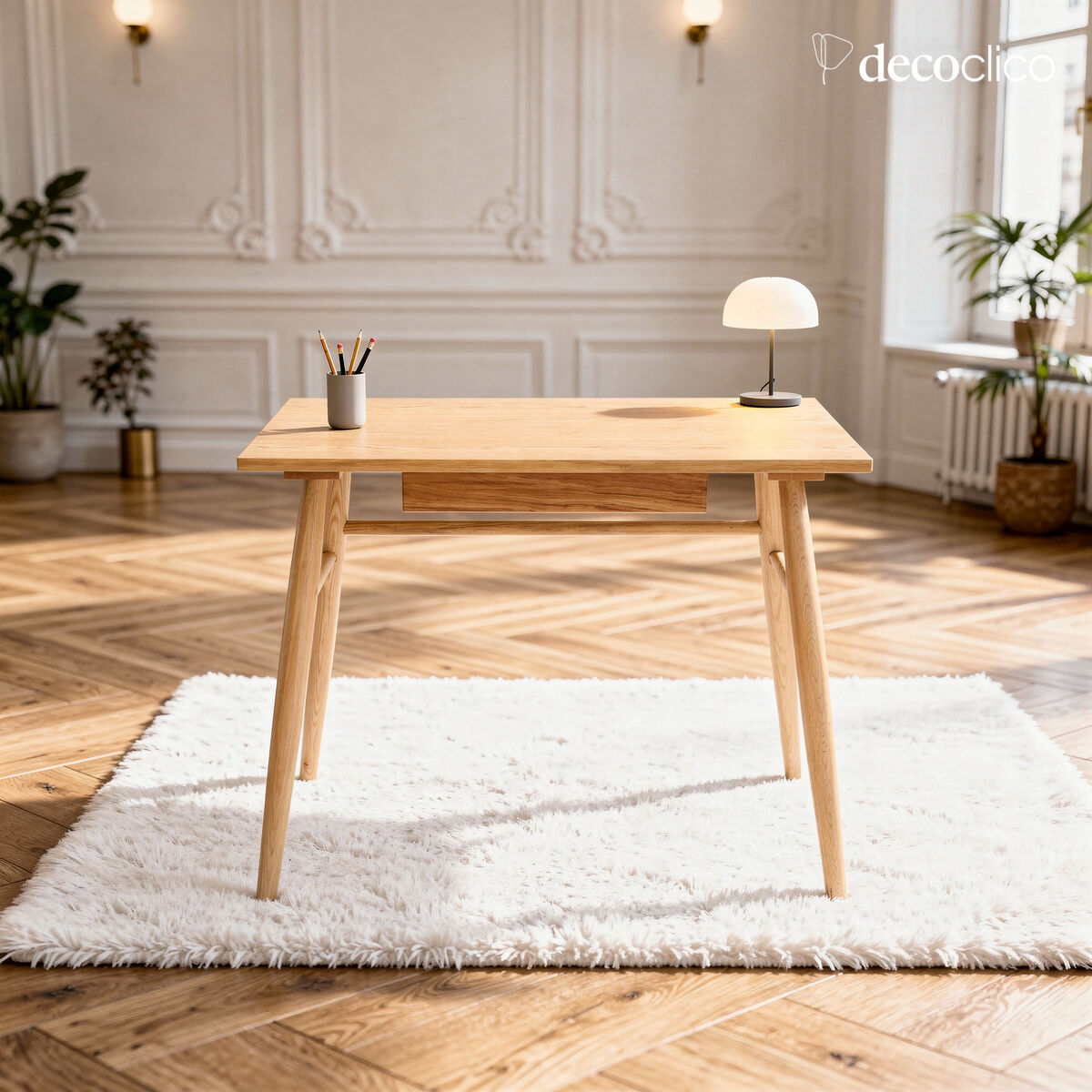 Bureau en chêne 1 tiroir style scandinave Bloom