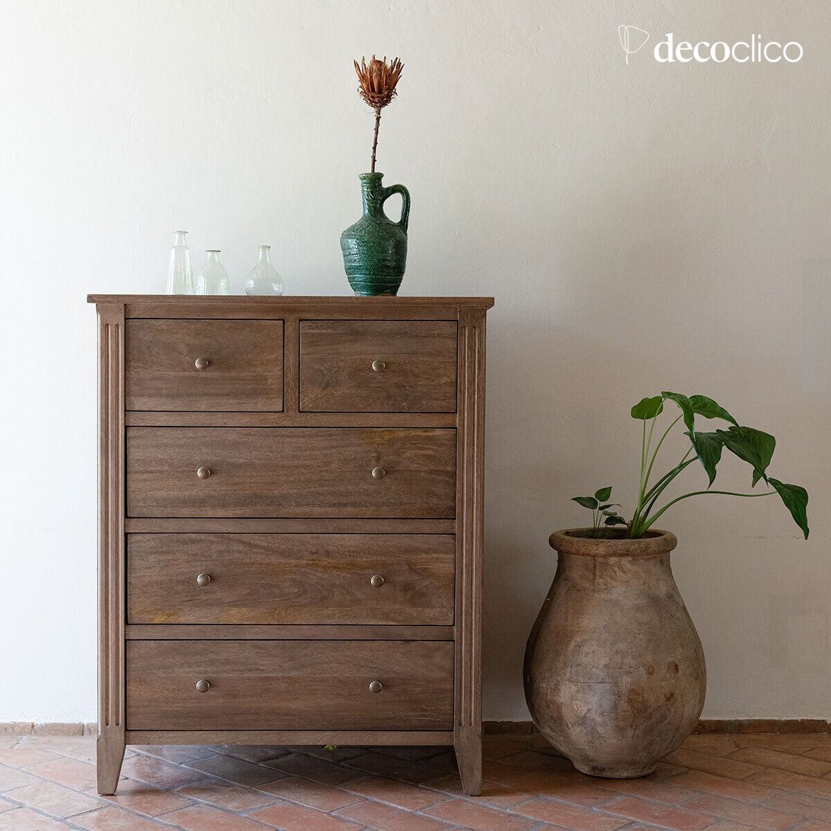 Commode 5 tiroirs en manguier