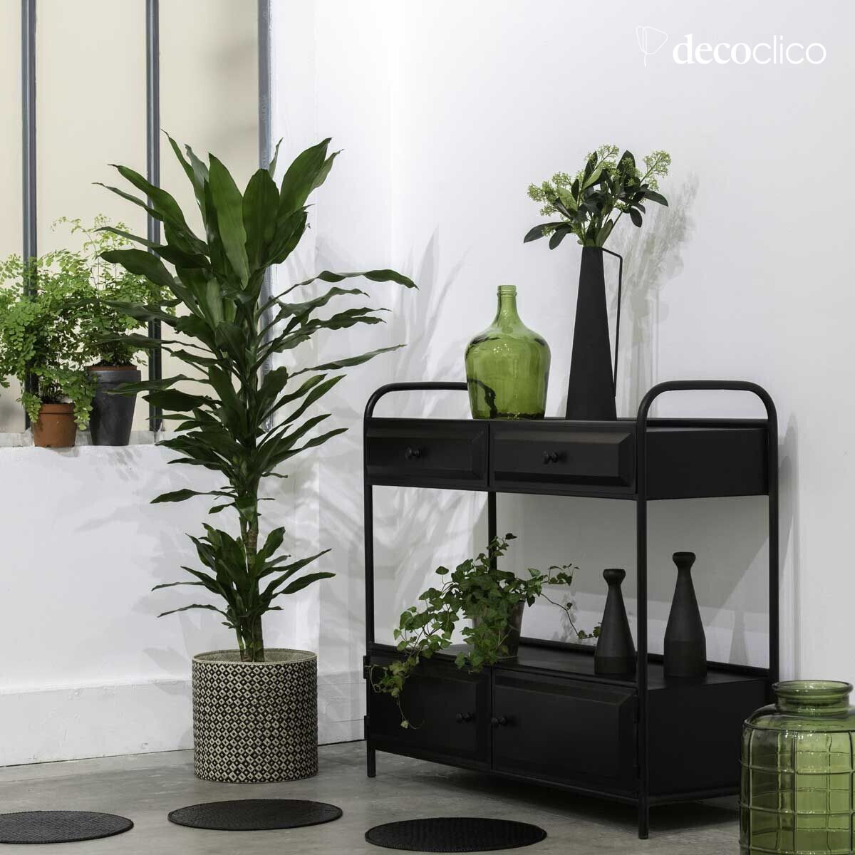 Console en métal noir mat 4 tiroirs Bonnie