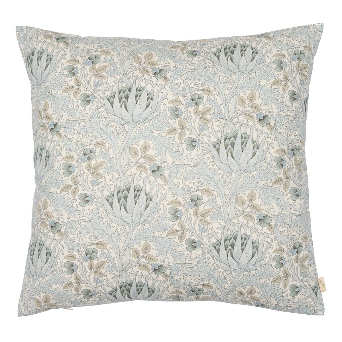 Coussin en popeline de coton 50x50 Artichokes Pure dove