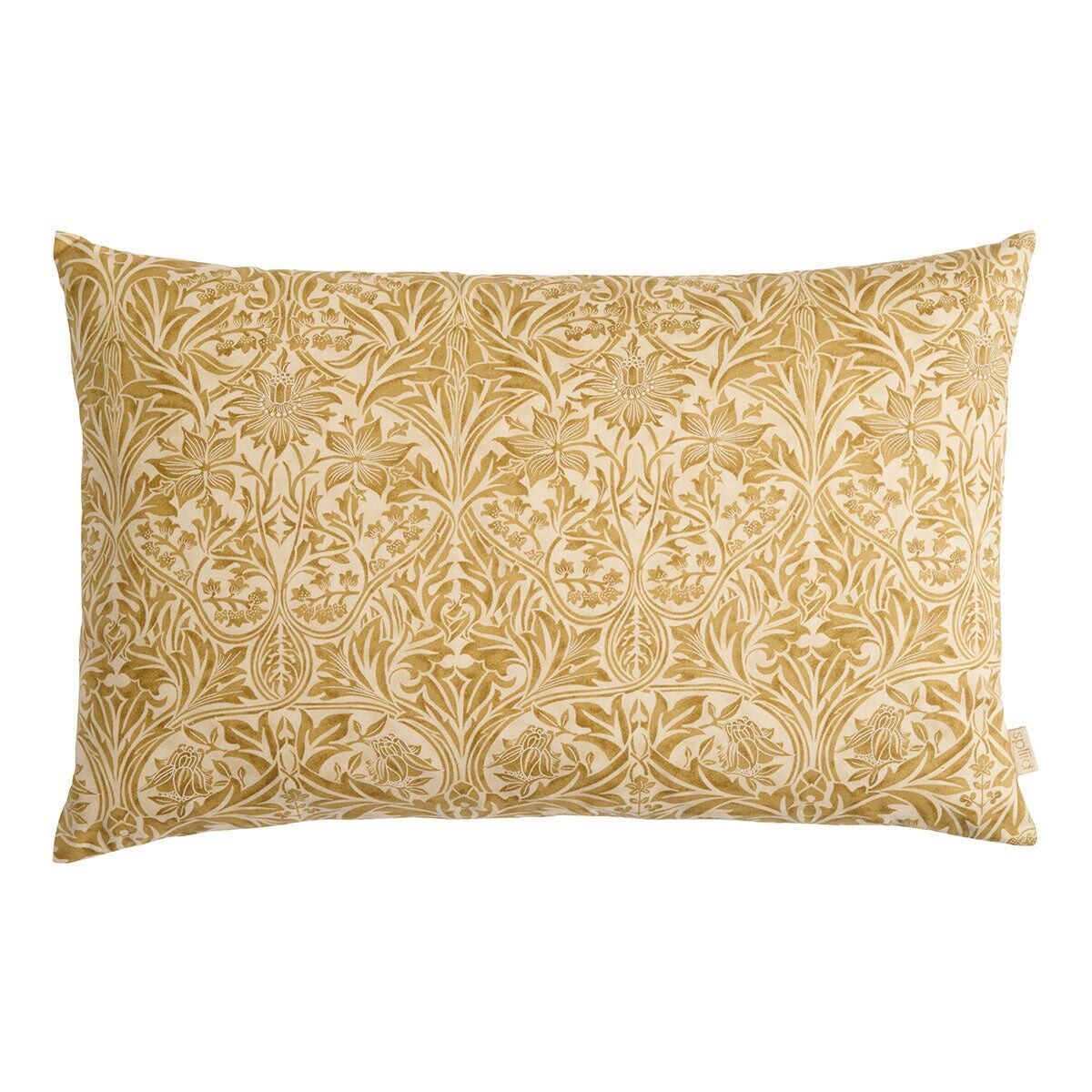Coussin en popeline de coton doré 50x33 Brocade