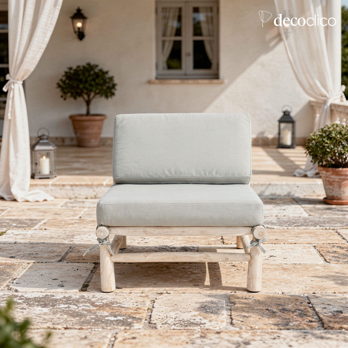 Fauteuil bas lounge en bois de teck Pepper