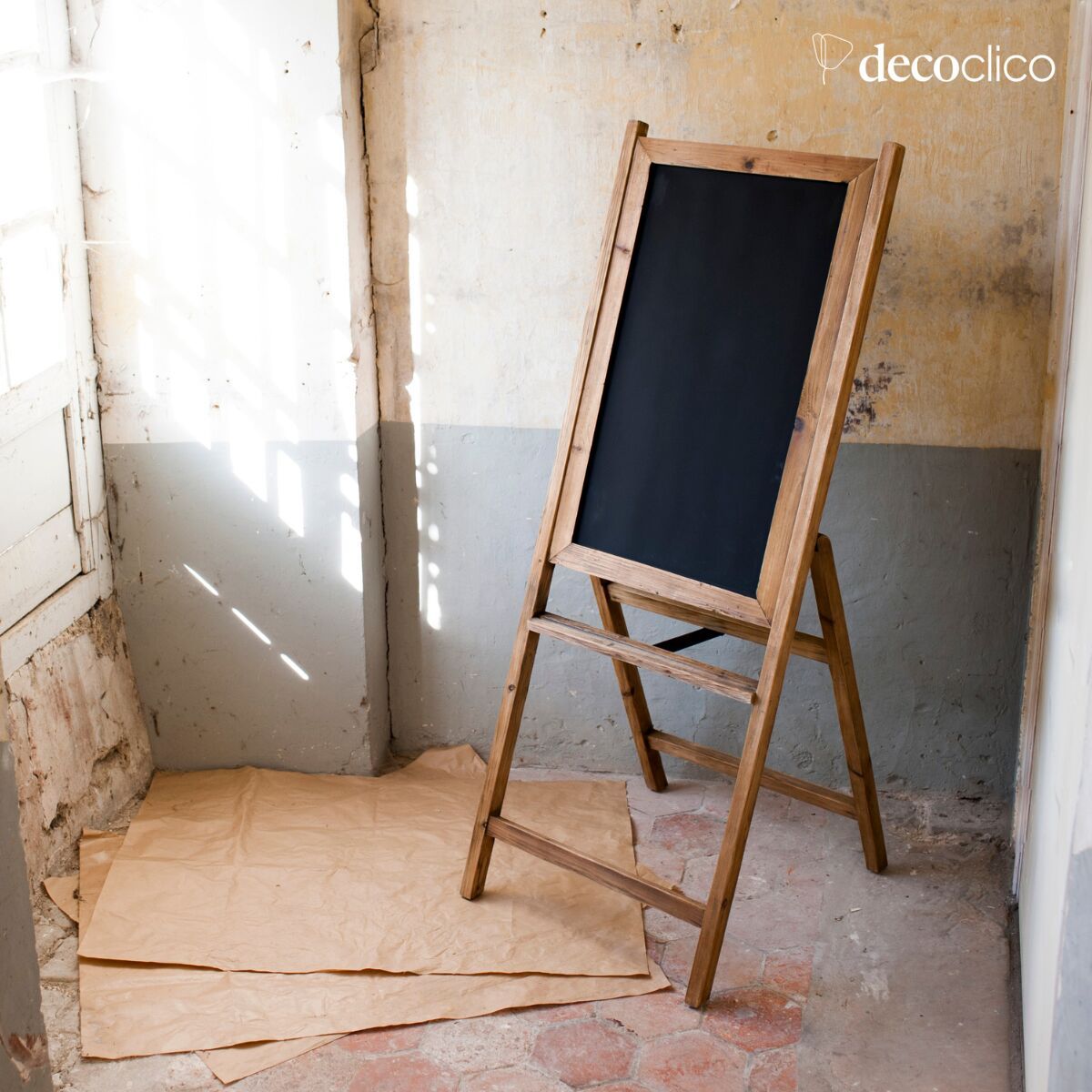 Grand tableau noir en bois Léon