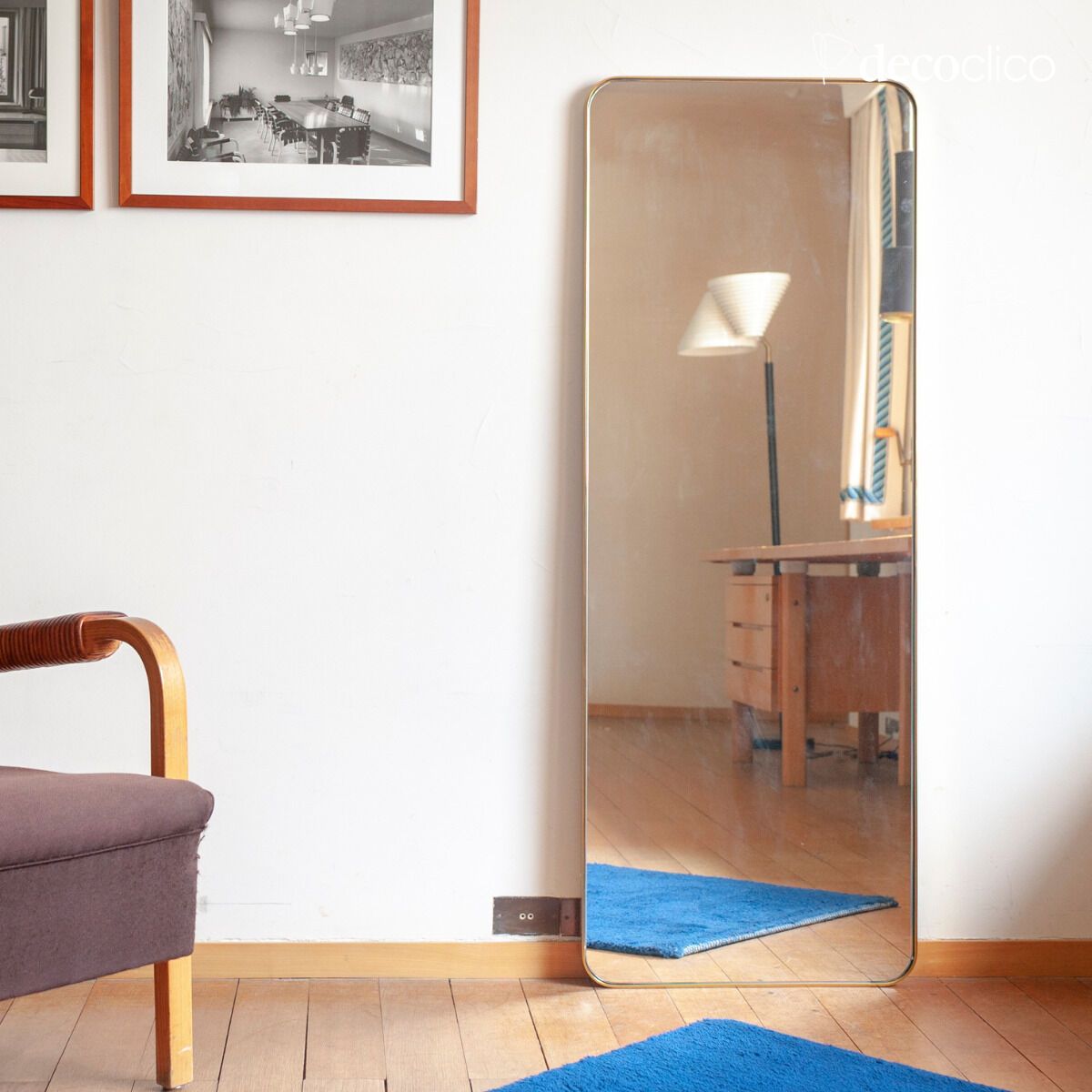 Miroir à cadre doré 50 x 135 cm Ascain