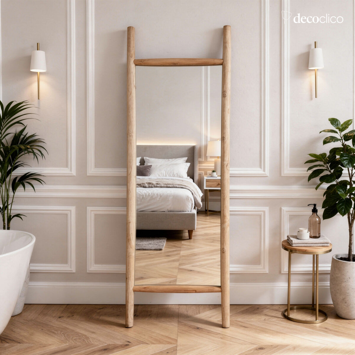 Miroir à poser en bois de teck Pepper