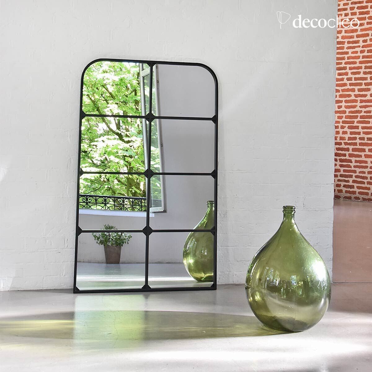 Miroir fenêtre en métal noir 80 x 130 cm Saïgon