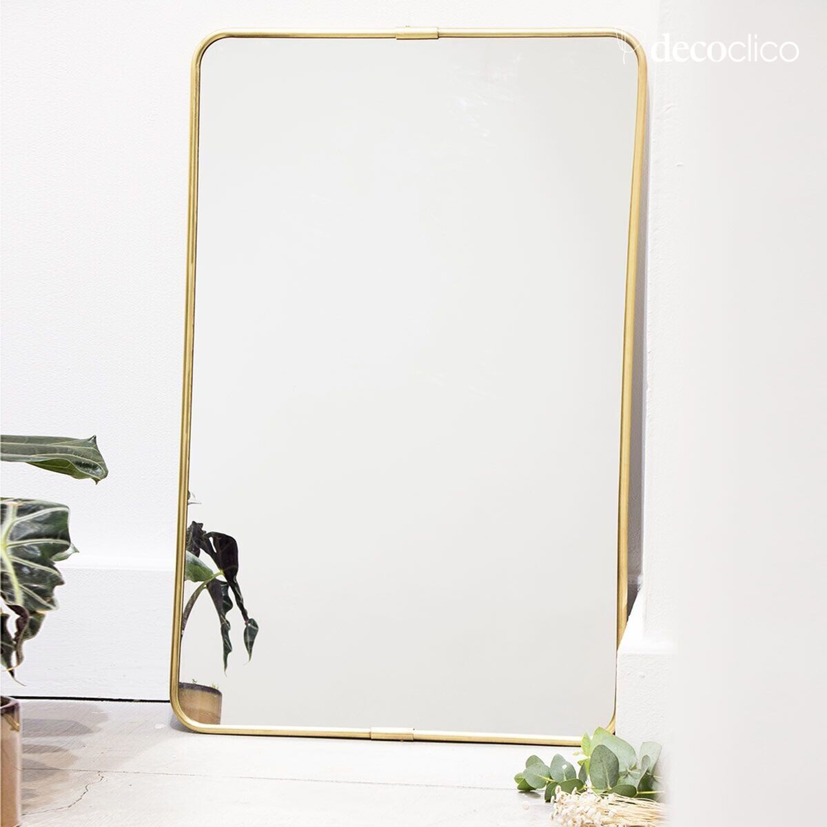 Miroir rectangulaire en laiton doré 85 x 55 cm Chaumont