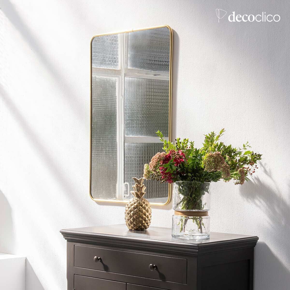 Miroir rectangulaire en laiton doré 85 x 55 cm Chaumont