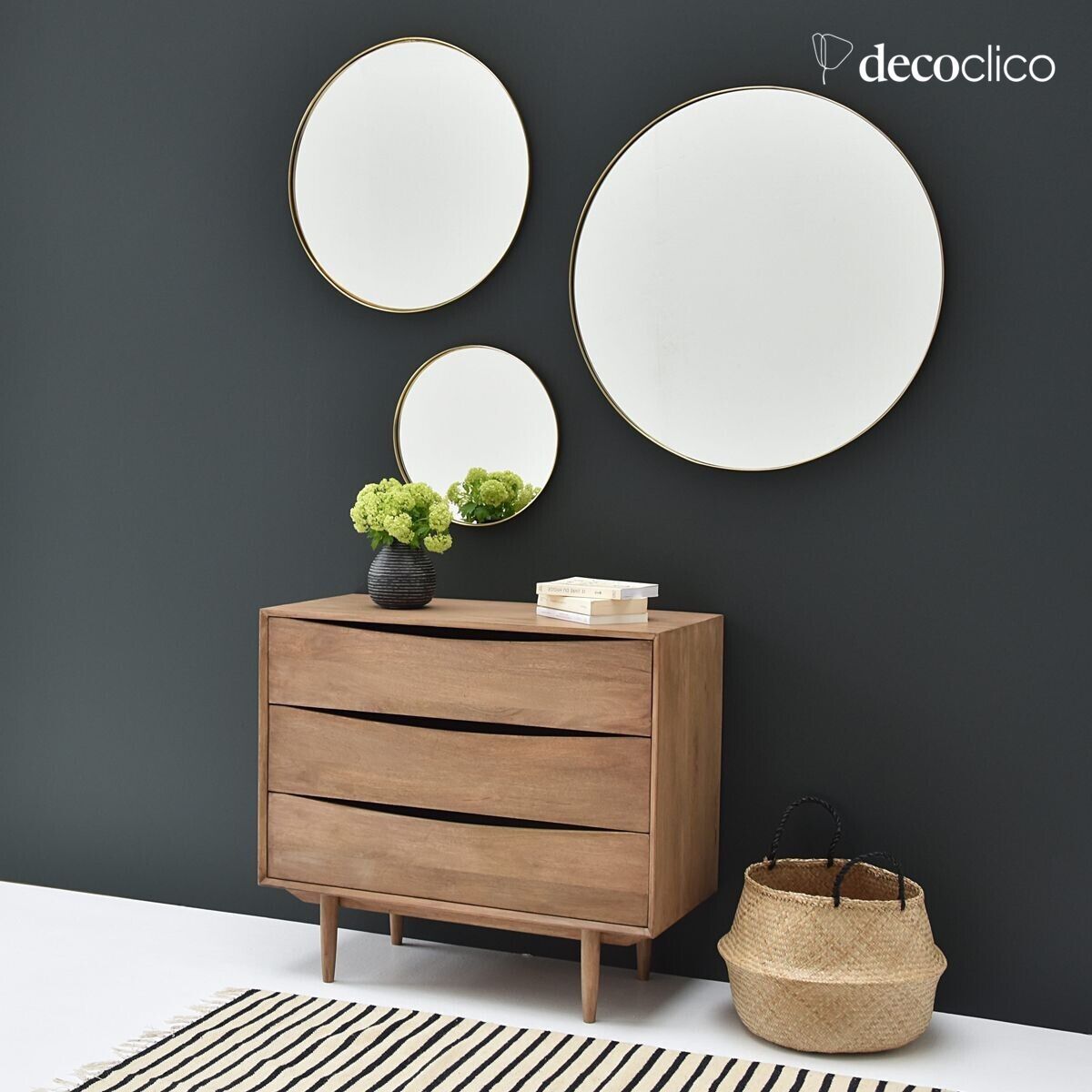 Miroir rond en laiton 60 cm Murat