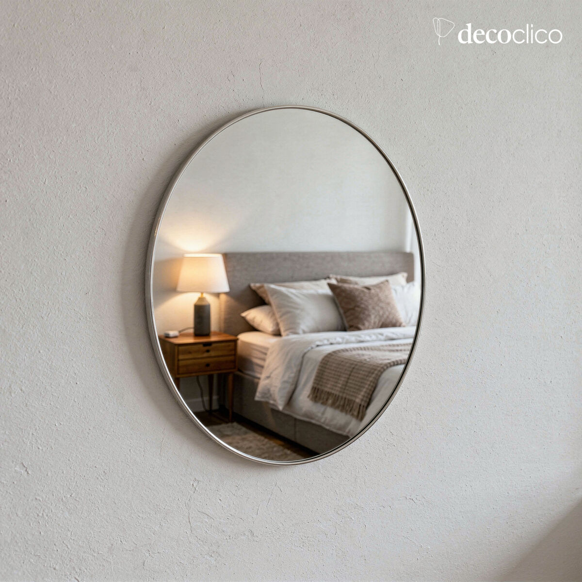 Miroir rond en laiton argenté 100 cm Murat