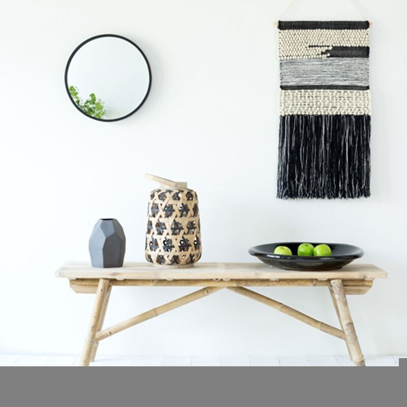 Miroir rond en métal noir 40 cm Soho