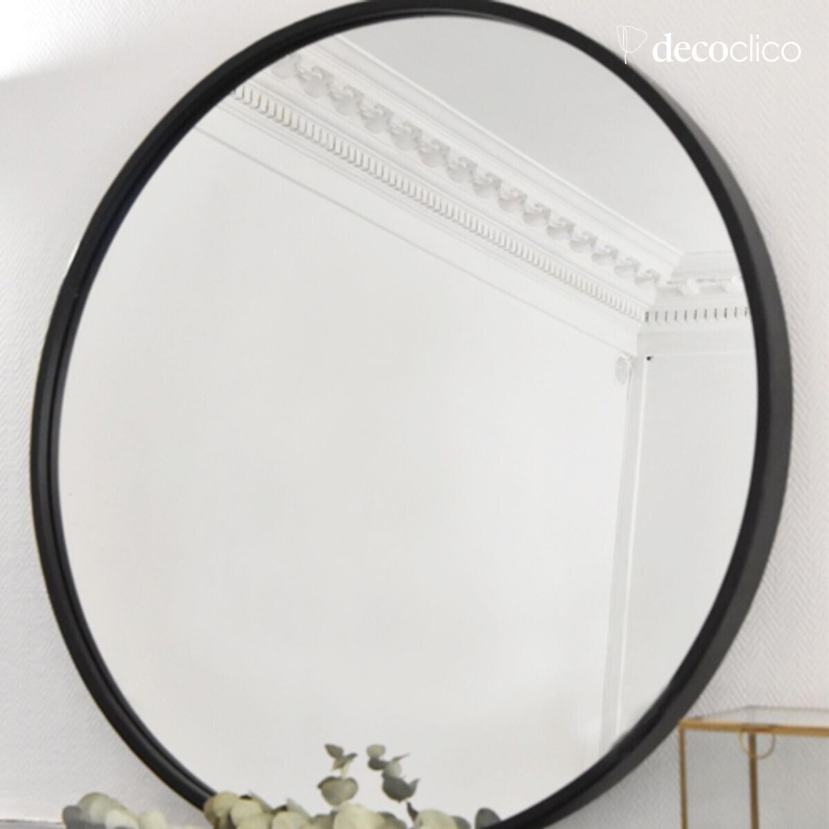 Miroir rond en métal noir 80 cm Soho