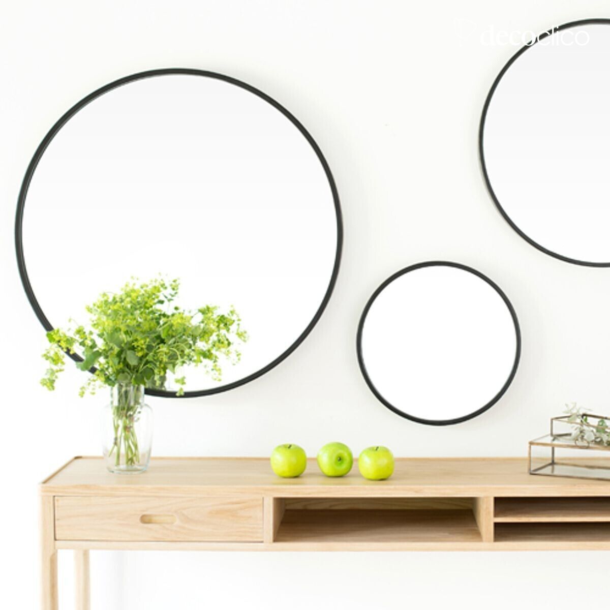 Miroir rond en métal noir 80 cm Soho