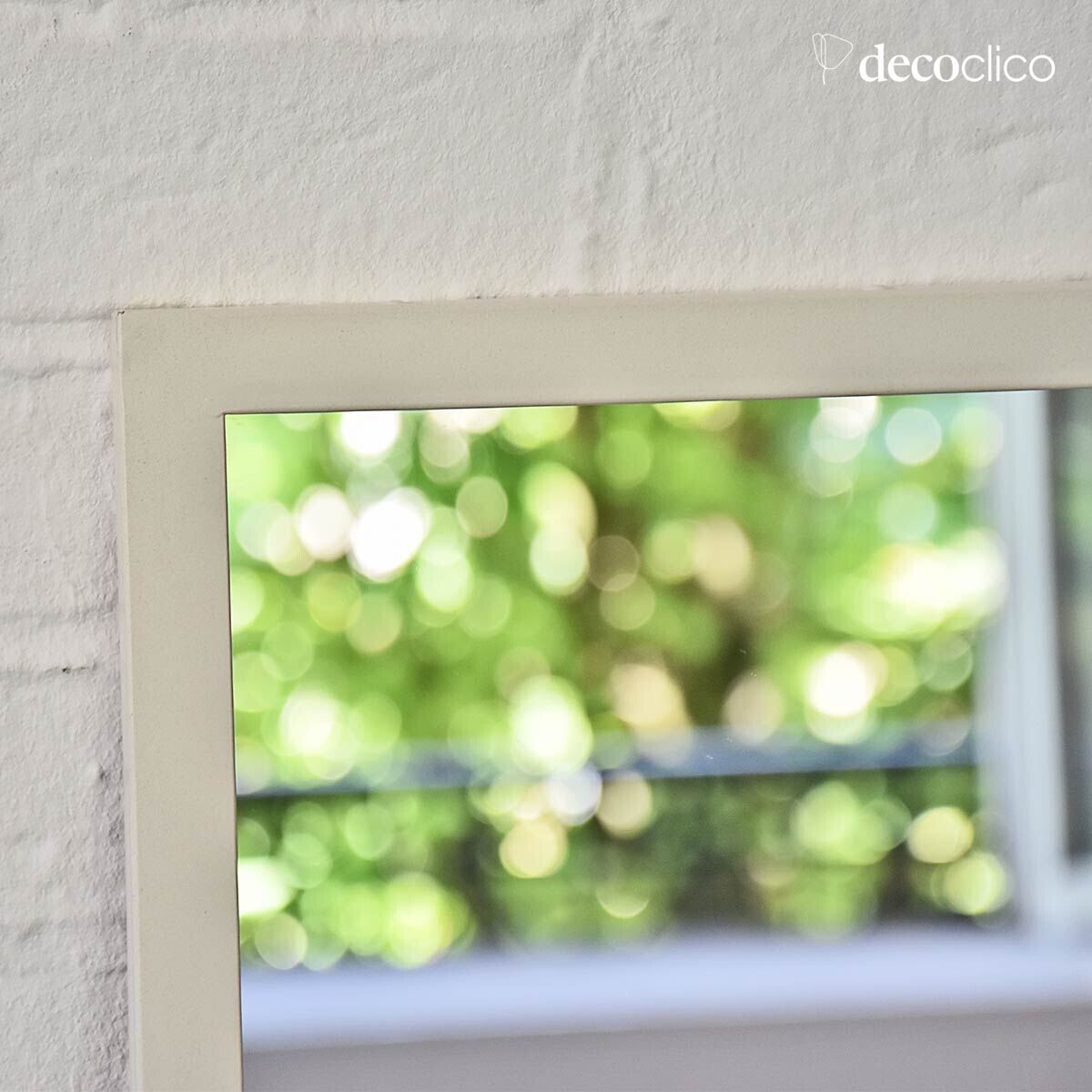 Miroir verrière atelier rectangulaire en métal blanc 140 x 75 cm Barney