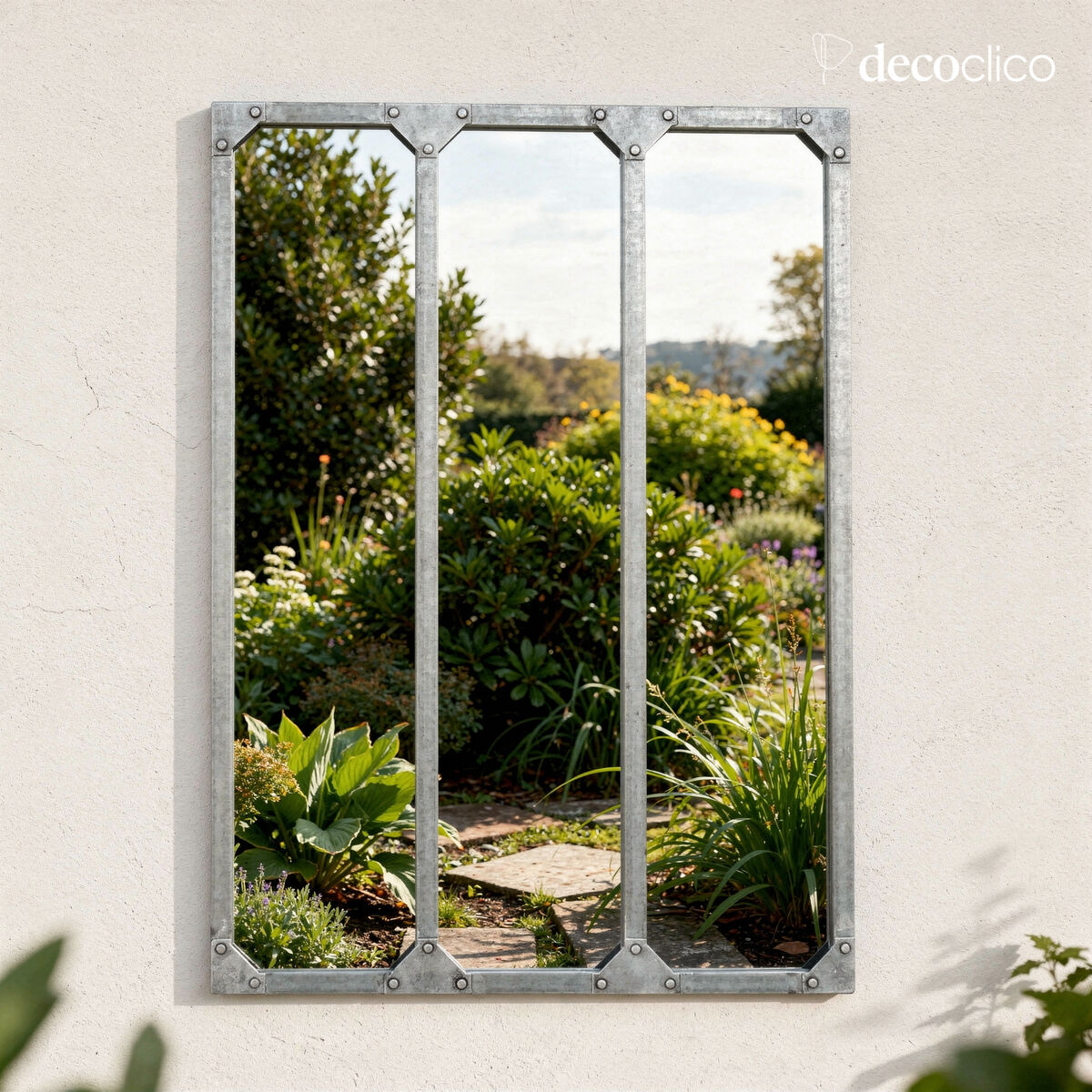 Miroir verrière atelier rectangulaire finition zinc 60 x 83 cm Bricklane