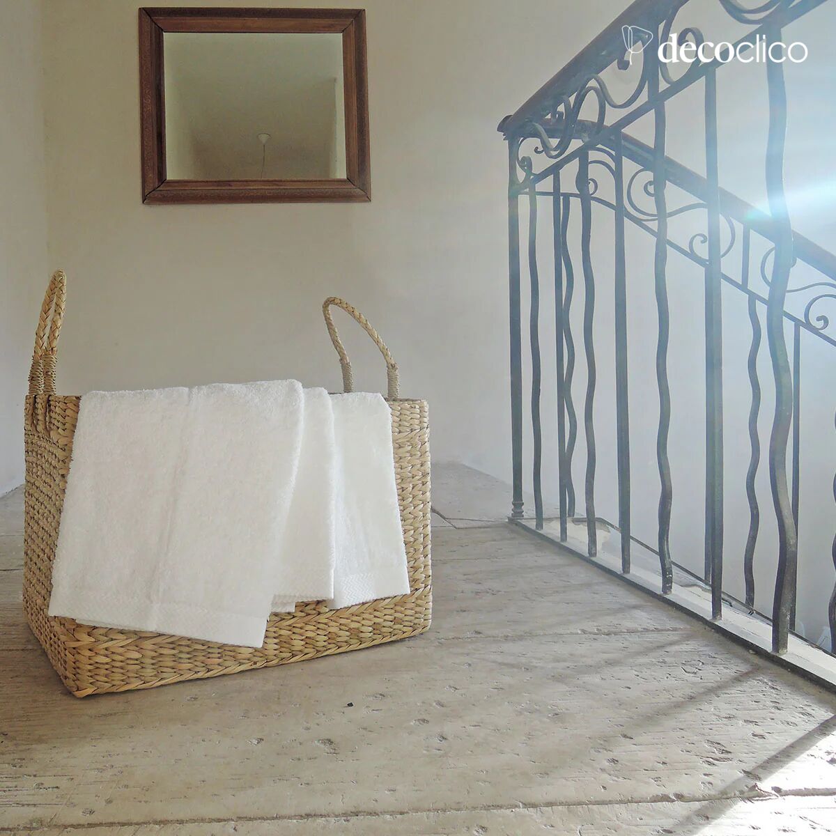 Serviette de toilette en coton éponge blanc 50x100 cm Vernet