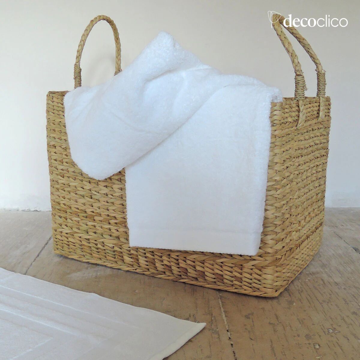 Serviette de toilette en coton éponge blanc 50x100 cm Vernet