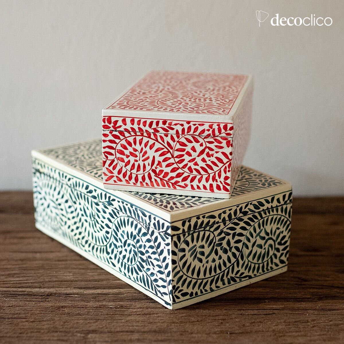 Set de 2 boites rectangulaires en papier mâché Melle