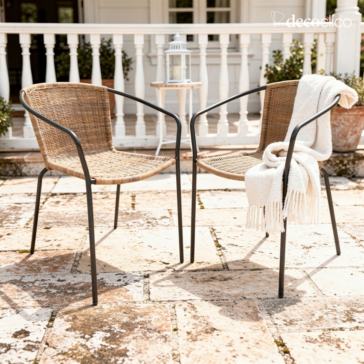 Set de 2 fauteuils en rotin tressé Aout