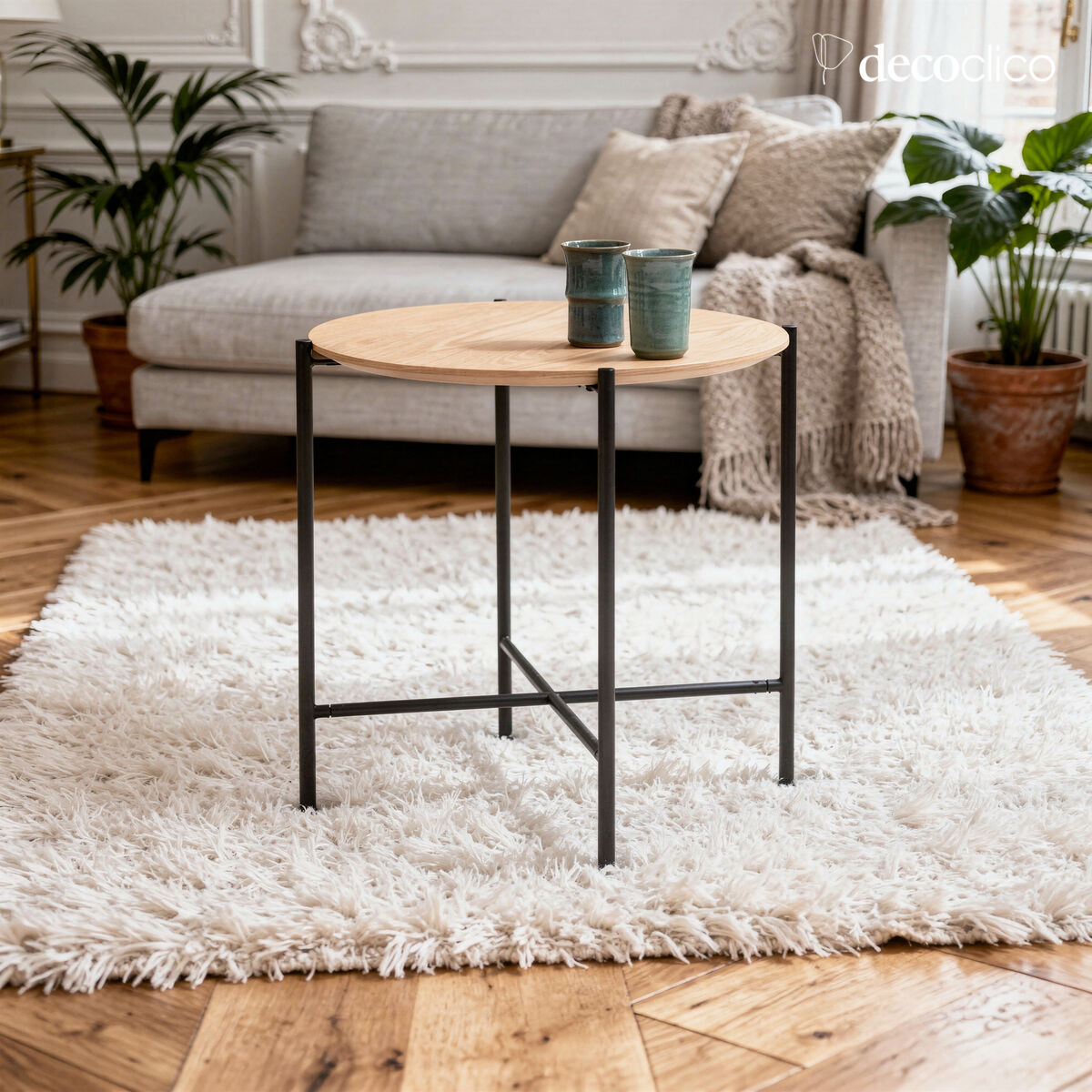 Table d'appoint ronde en chêne Lykke