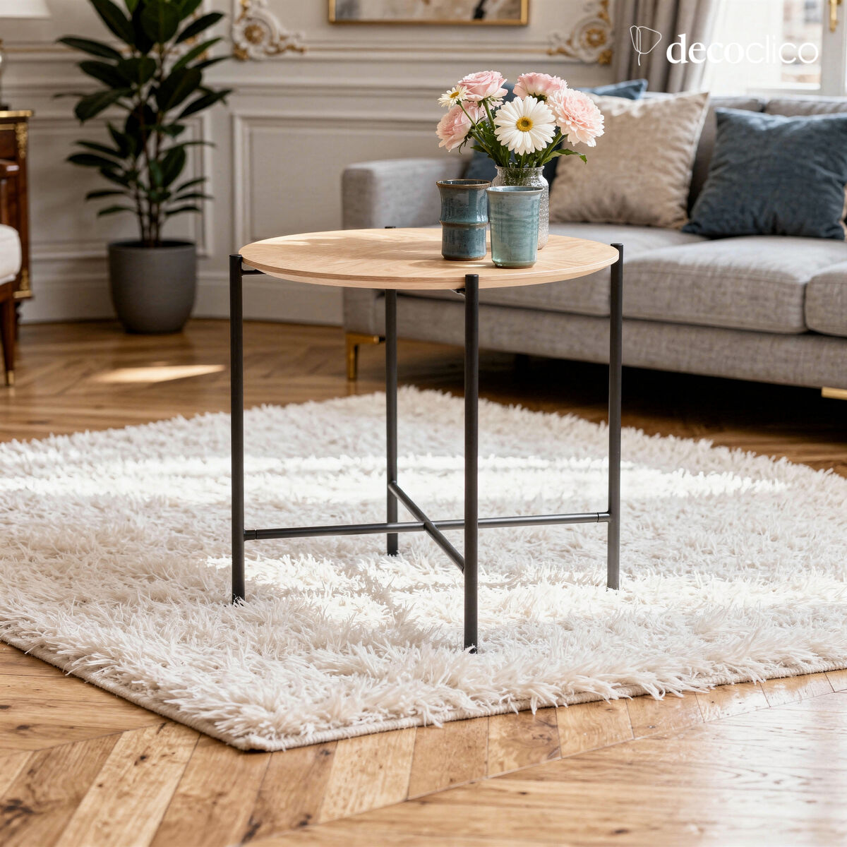 Table d'appoint ronde en chêne Lykke