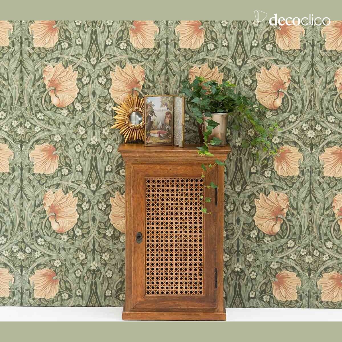 Petite armoire parisienne 1 porte en cannage vintage Georges