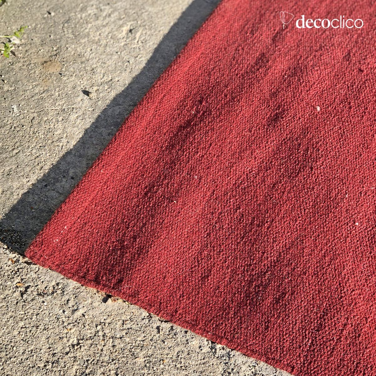 Tapis rectangulaire en fibres recyclées tissé main terracotta indoor outdoor 160 Moka