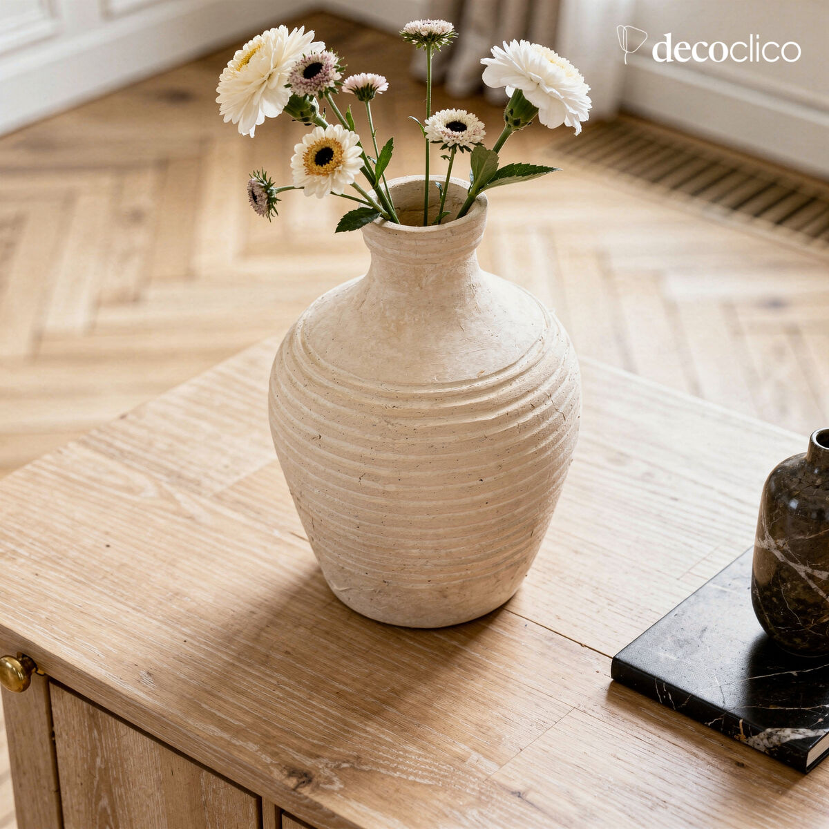 Vase décoratif en papier mâché fait main Pia