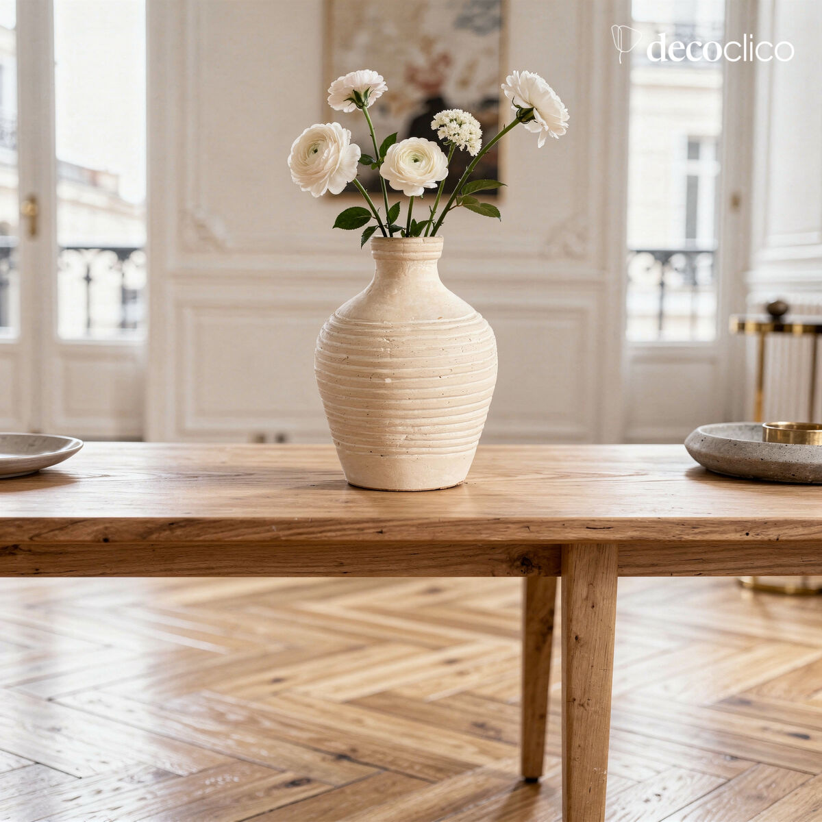 Vase décoratif en papier mâché fait main Pia