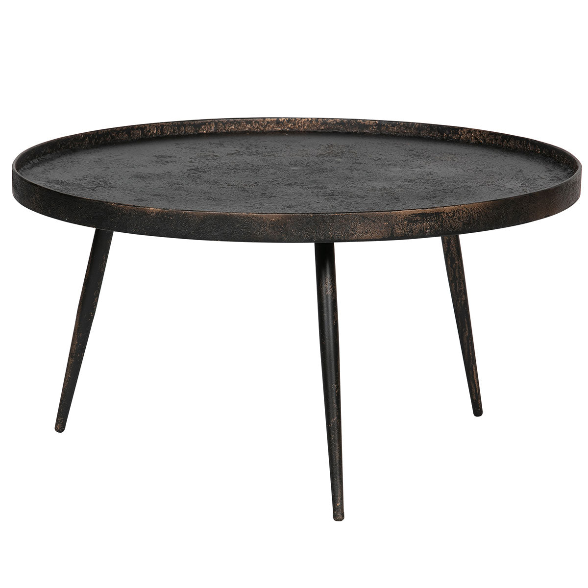 Table d'appoint bout de canapé Ivar avec plateau en métal noir