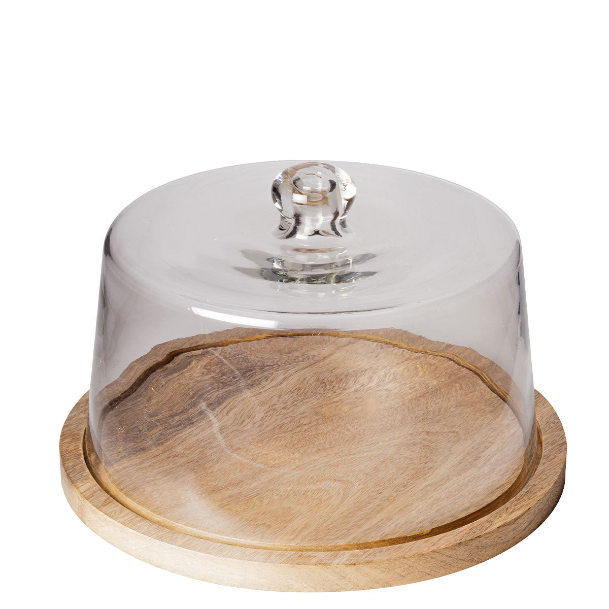 Round mango wood tray and Chehoma glass bell – Decoclico