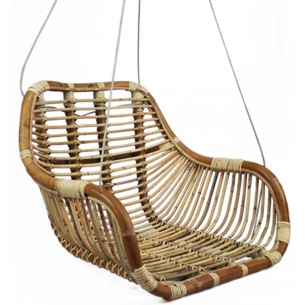 Balancelle fauteuil suspendu en rotin naturel tressé Moka – Decoclico