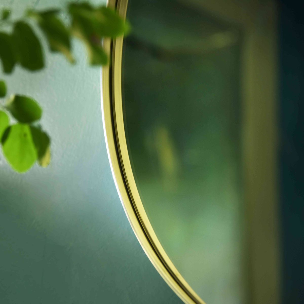Espejo redondo de latón plateado 80 cm - Murat