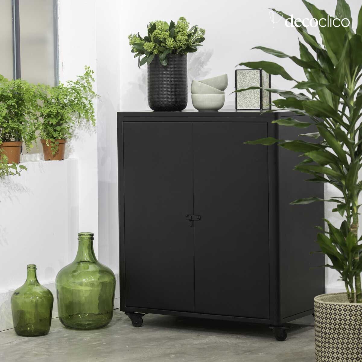 2-door matte black metal buffet Bonnie