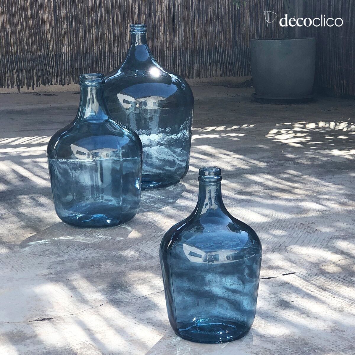 4L blue recycled glass demijohn