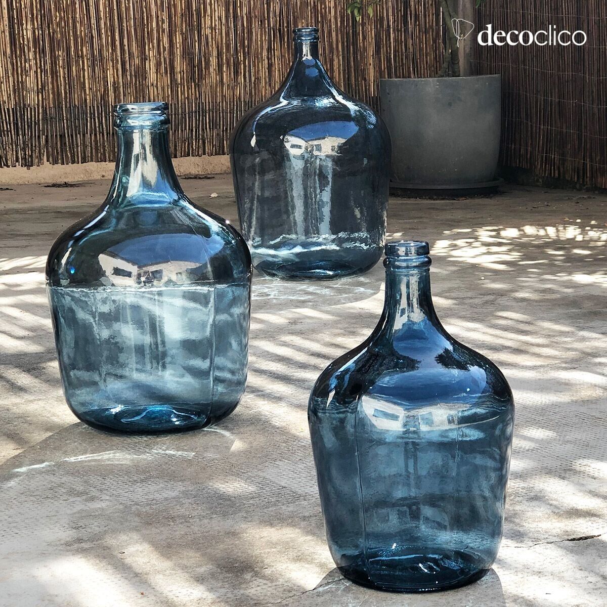 4L blue recycled glass demijohn