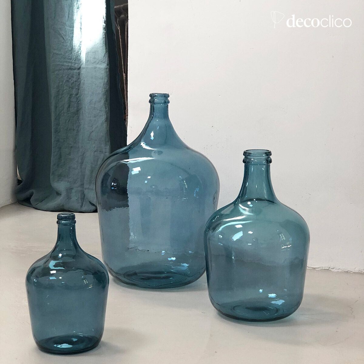 4L blue recycled glass demijohn