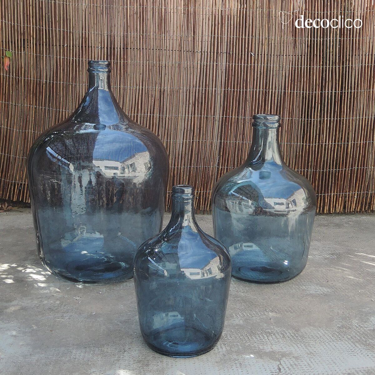 4L blue recycled glass demijohn