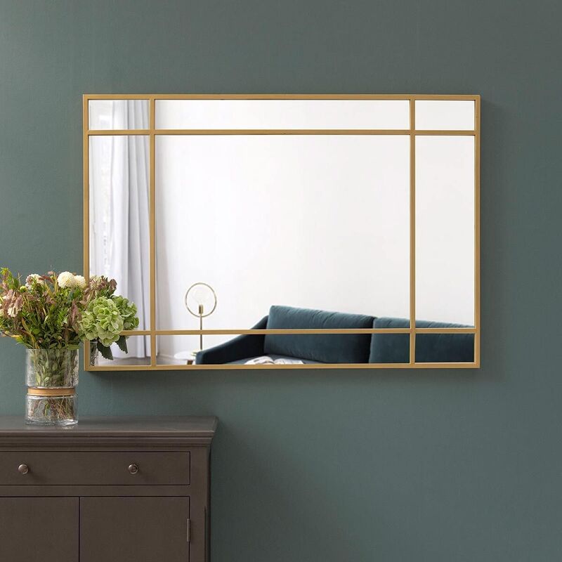 Art Deco mirror in gilded metal 130 x 90 cm  Wallis