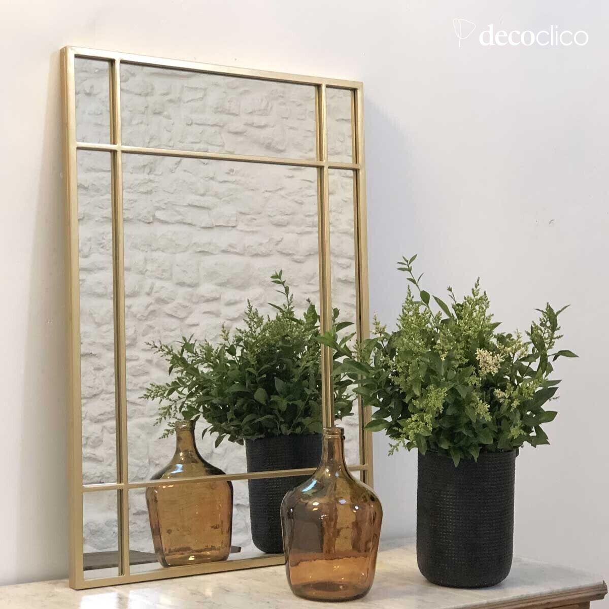 Art Deco mirror in gilded metal 97 x 67 cm Wallis