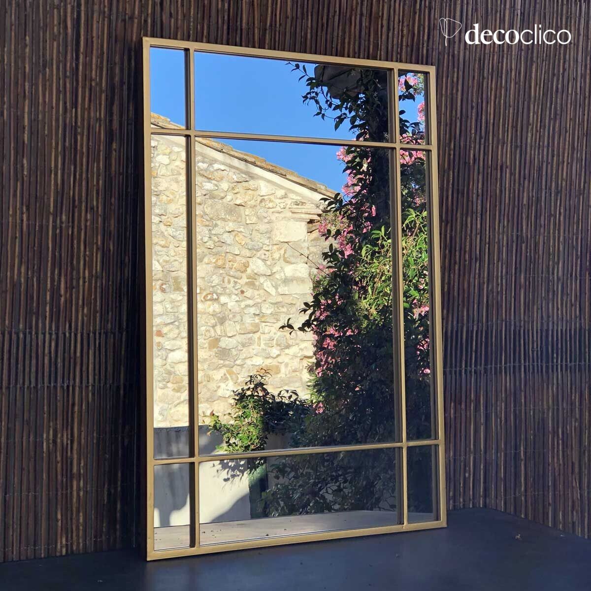 Art Deco mirror in gilded metal 97 x 67 cm Wallis