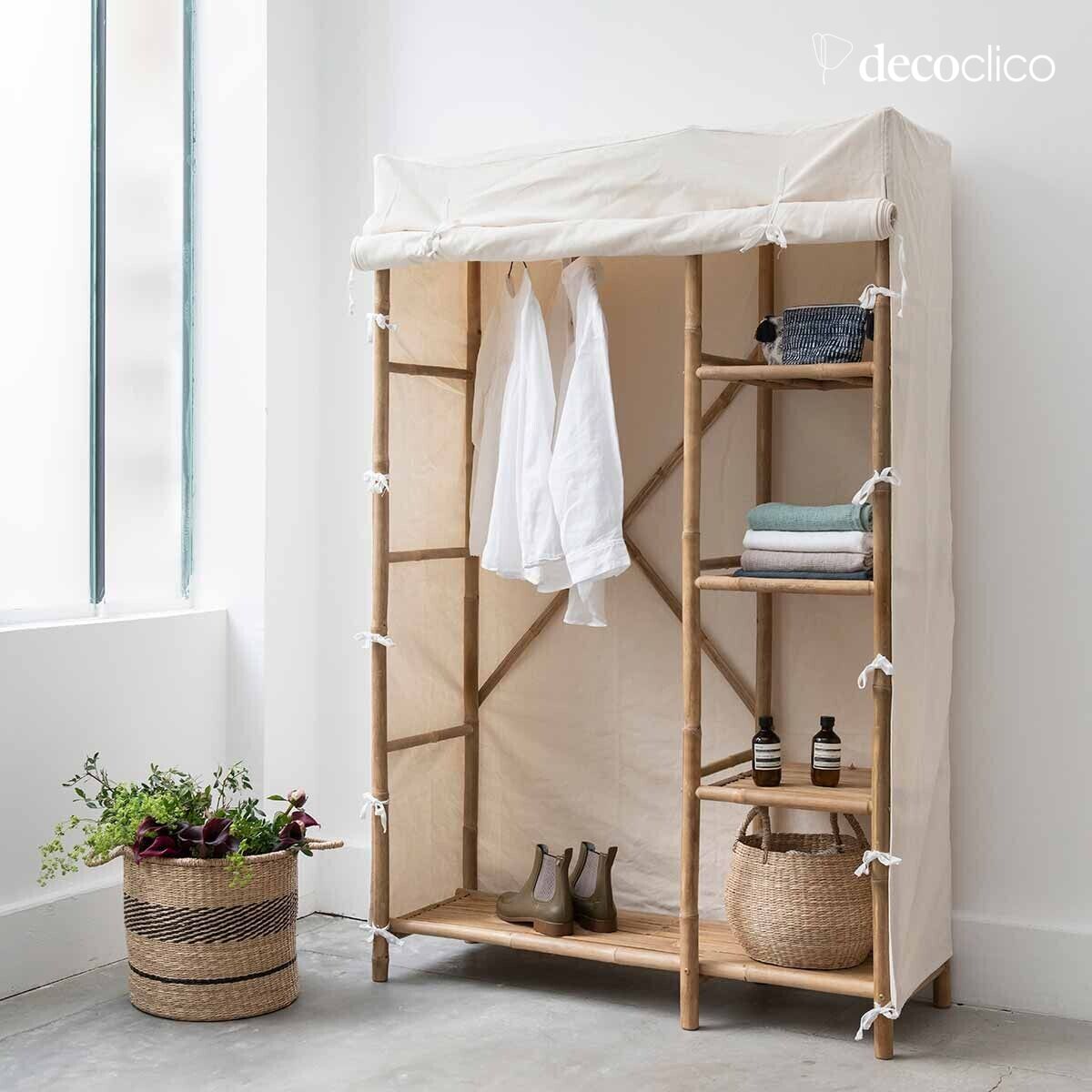 Bamboo and fabric wardrobe Taman