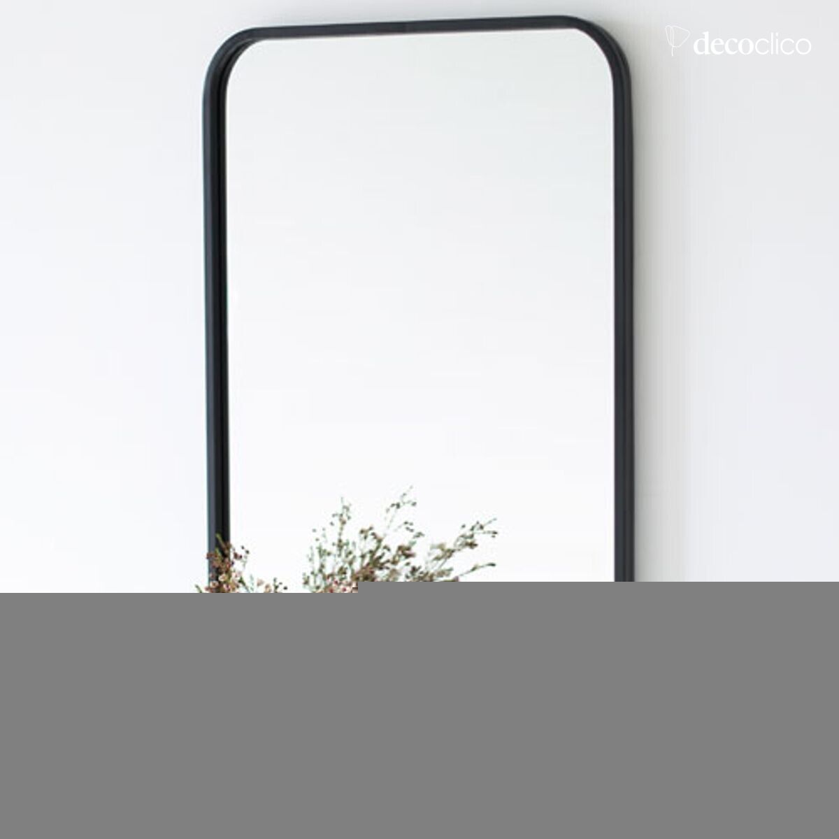 Black metal mirror with shelf 50.5 x 77.5 cm  Bricklane