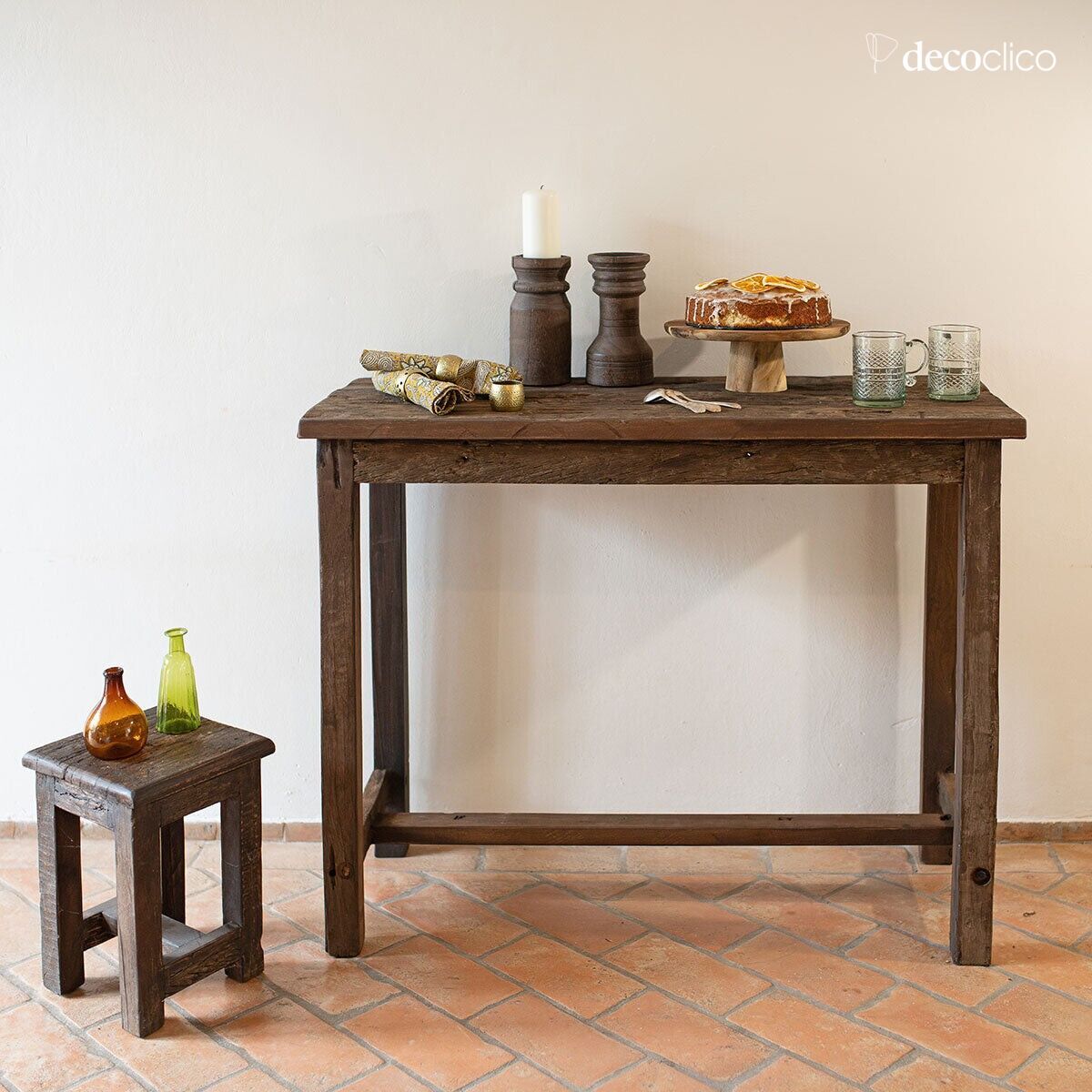 Dark recycled wood console Vermont