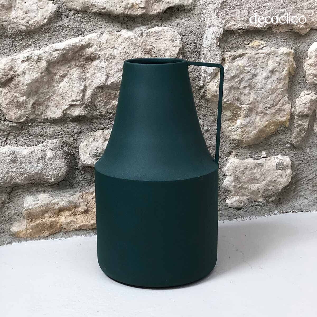 Forest green metal milk jug H38 cm  Tosca