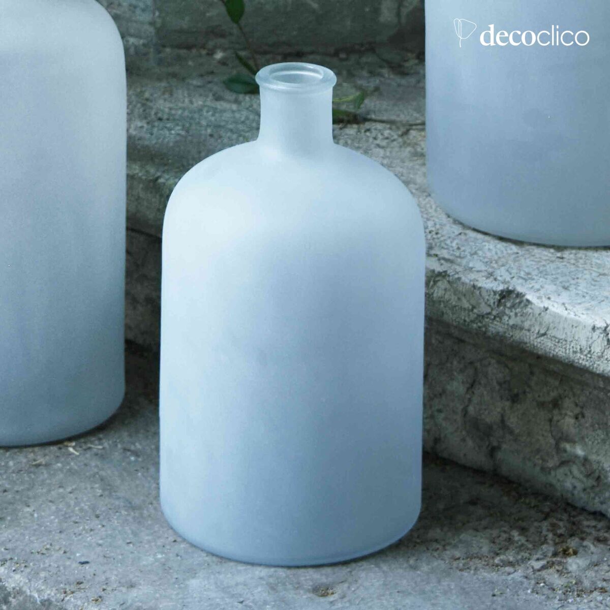 Frosted glass tank in the shape of a bottle, 31 x 18 cm Soline