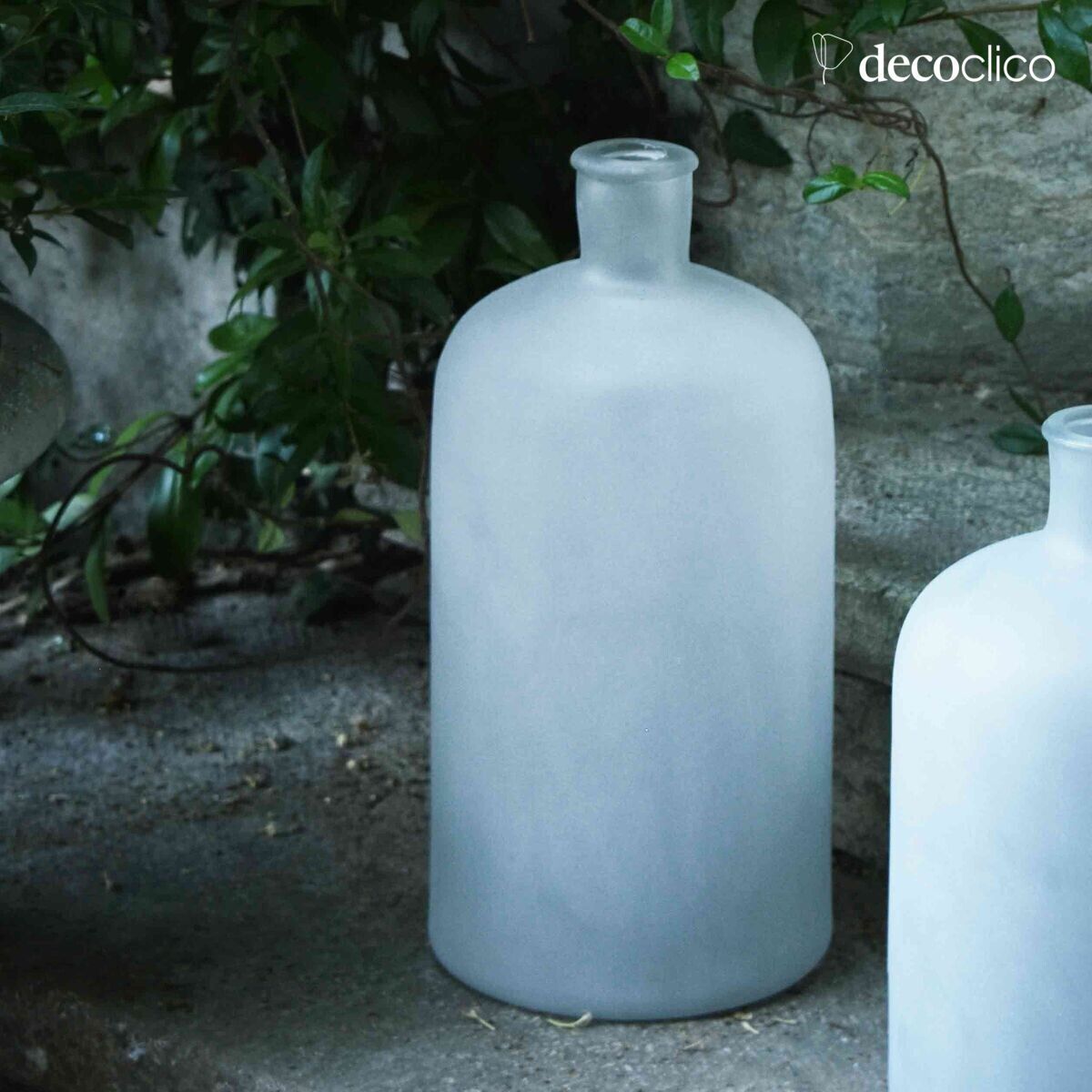 Frosted glass tank in the shape of a bottle, 39 x 18 cm Soline