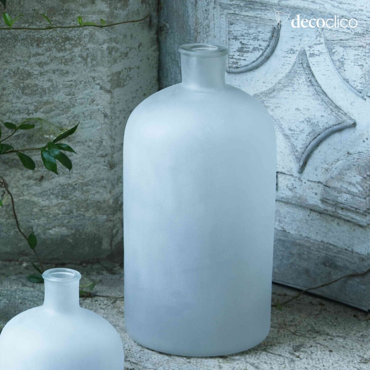 Frosted glass tank in the shape of a bottle 46 x 20 cm Soline